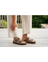 Nora Jaguar – Sandália anatómica de microfibra animal print | Palmilha NubeFit™