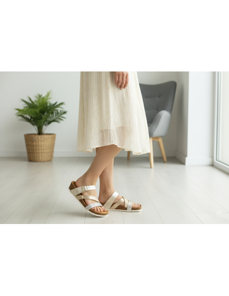 Cleo Platino | Microfibre Sandal with NubeFit™ Anatomical Footbed