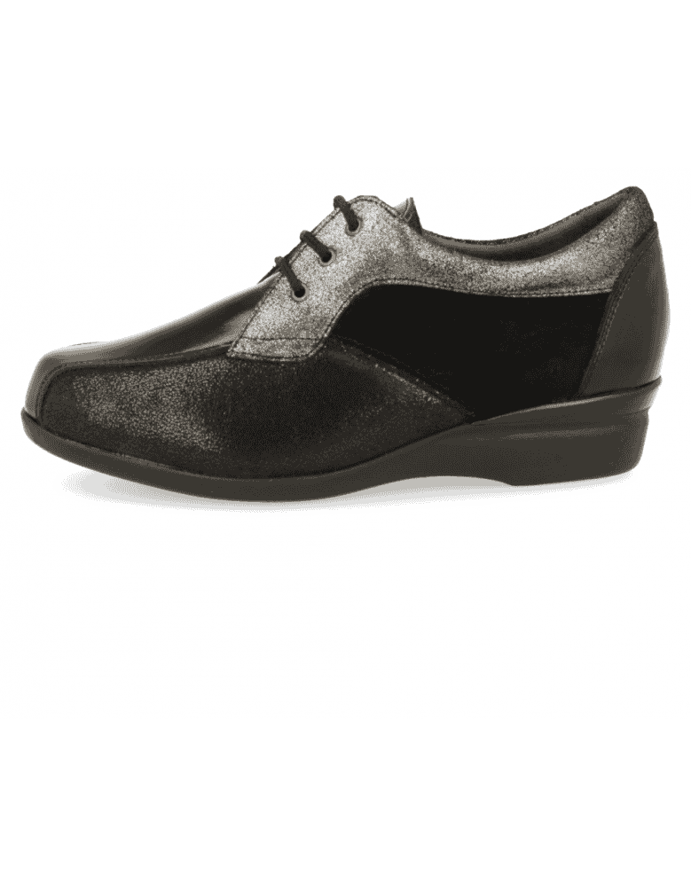 COMFORT WOMEN SHOES, GENEVE E2 BLACK SILVER