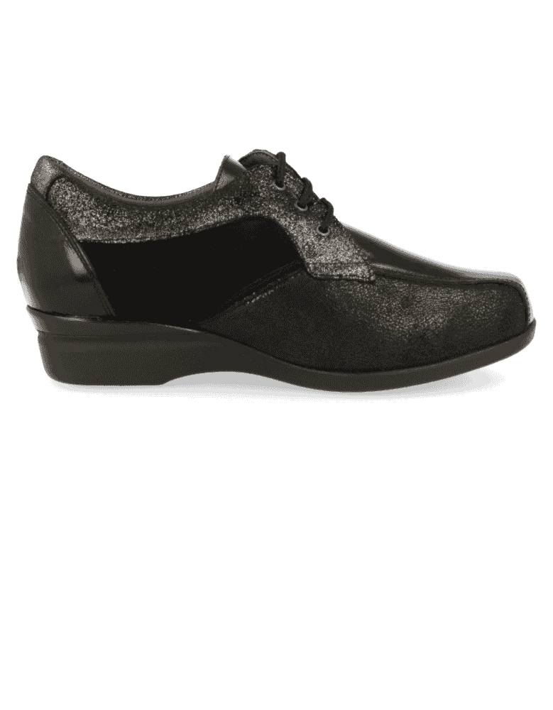 COMFORT WOMEN SHOES, GENEVE E2 BLACK SILVER
